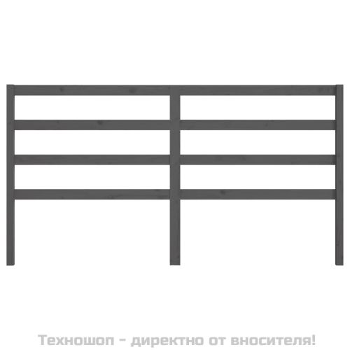 Горна табла за легло, сива, 206x4x100 см, бор масив