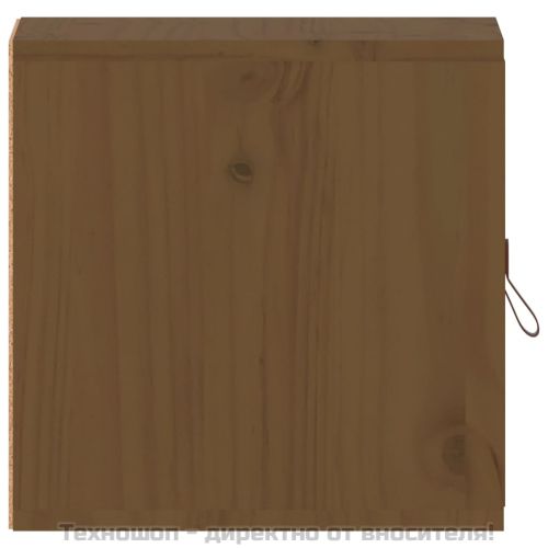 Стенни шкафове, 2 бр, меденокафяви, 31,5x30x30 см, бор масив