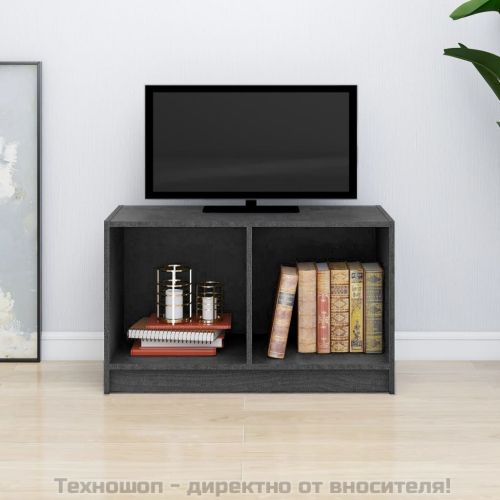 ТВ шкаф, сив, 70x33x42 см, бор масив