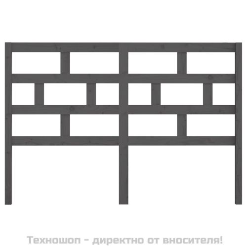 Горна табла за легло, сива, 146x4x100 см, бор масив