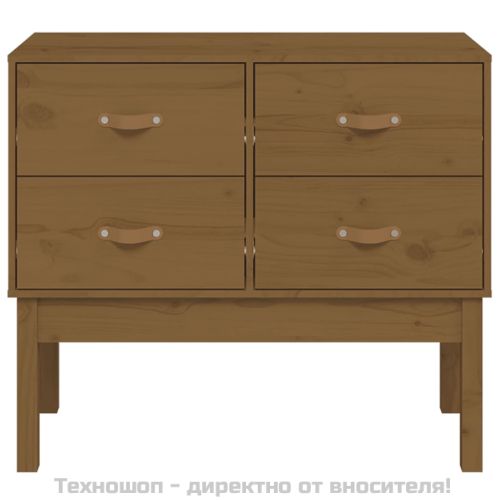Конзолен шкаф, меденокафяв, 90x40x78 см, борово дърво масив