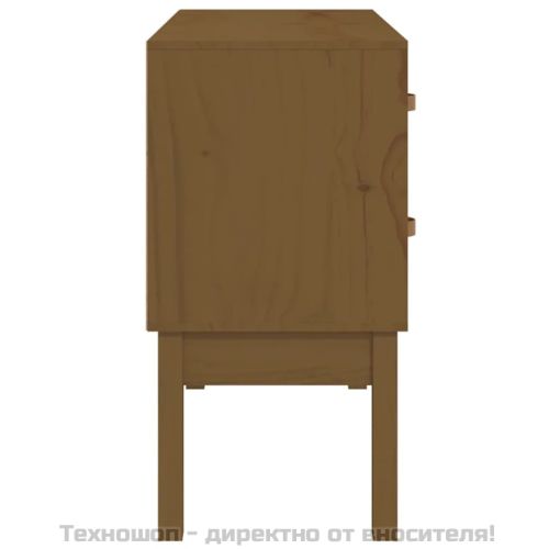 Конзолен шкаф, меденокафяв, 90x40x78 см, борово дърво масив