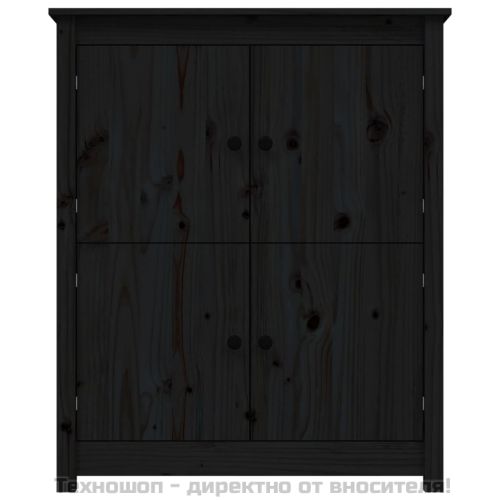 Сайдборд, черен, 83x41,5x100 см, бор масив