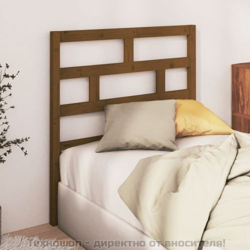 Горна табла за легло, меденокафява, 106x4x100 см, бор масив