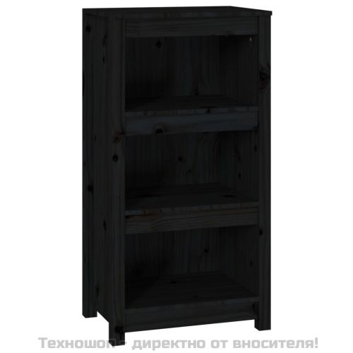 Библиотека, черна, 50x35x97 см, бор масив