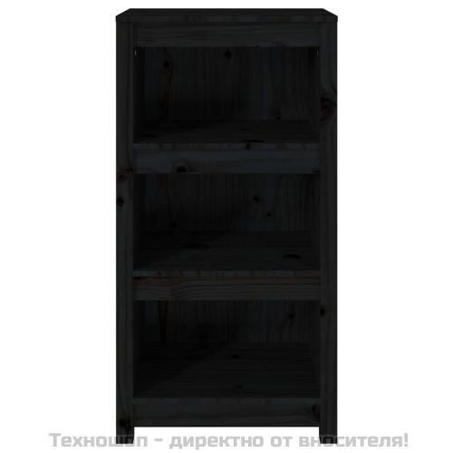 Библиотека, черна, 50x35x97 см, бор масив