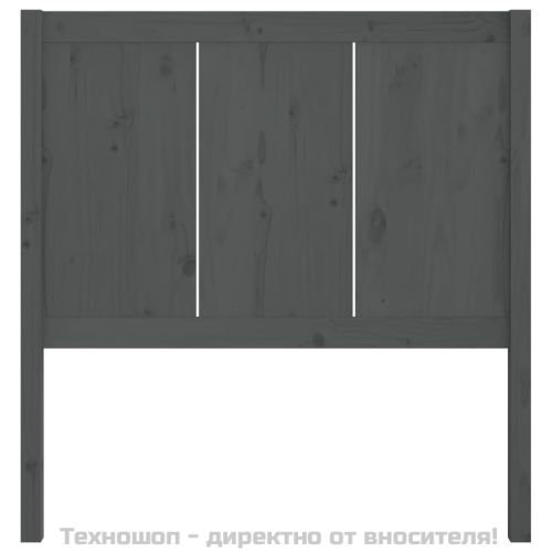 Горна табла за легло, сива, 80,5x4x100 см, бор масив