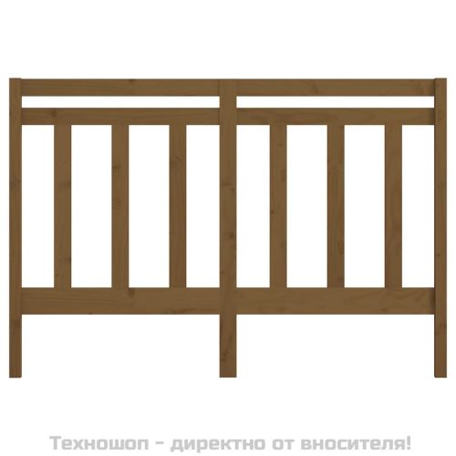 Горна табла за легло, меденокафява, 126x4x100 см, бор масив