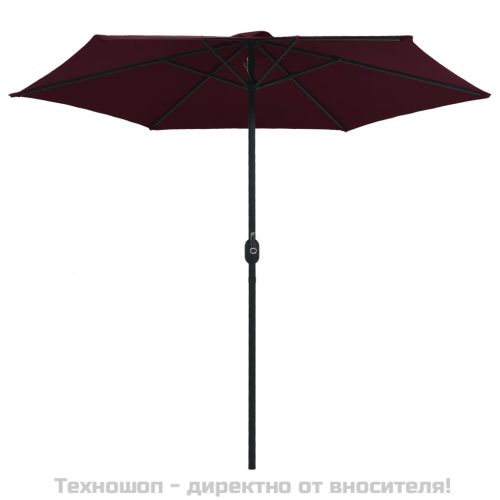 Градински чадър с алуминиев прът, 270x246 см, бордо червен