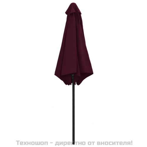 Градински чадър с алуминиев прът, 270x246 см, бордо червен