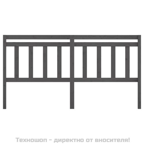 Горна табла за легло, сива, 206x4x100 см, бор масив