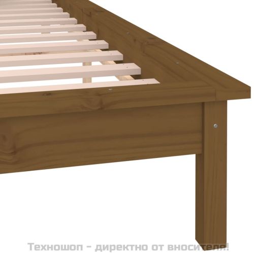 LED легло меденокафяво 120x190 см Small Double масивно дърво