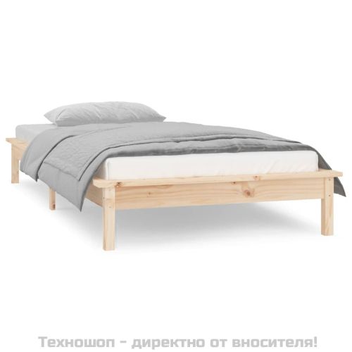 Рамка за легло с LED осветление 90x200 см масивно дърво