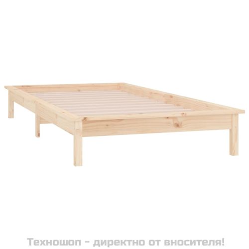 Рамка за легло с LED осветление 90x200 см масивно дърво