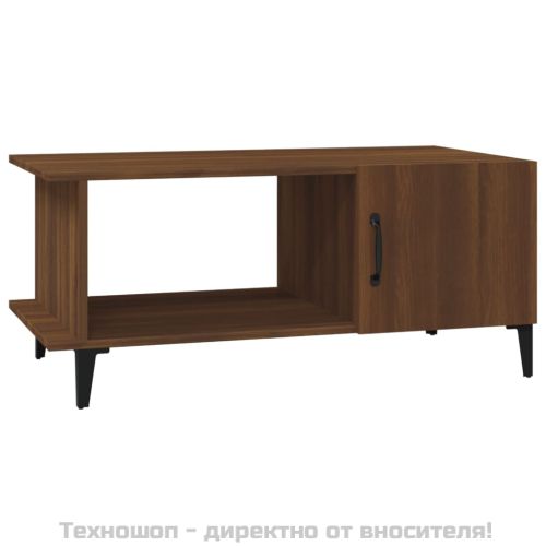 Кафе маса, кафяв дъб, 90x50x40 см, инженерно дърво