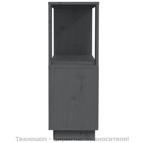 Библиотека/разделител за стая, сива, 80x25x70 см, бор масив