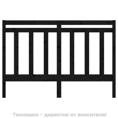 Горна табла за легло, черна, 146x4x100 см, бор масив