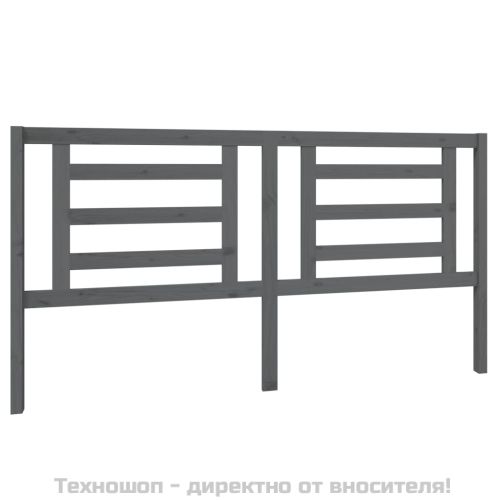 Горна табла за легло, сива, 186x4x100 см, бор масив