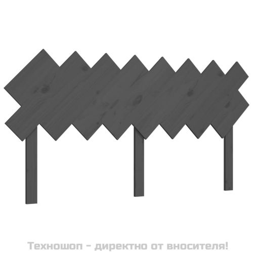Горна табла за легло, сива, 159,5 x 3 x 80,5 см, бор масив