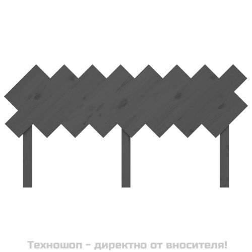 Горна табла за легло, сива, 159,5 x 3 x 80,5 см, бор масив