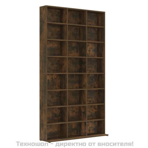 Етажерка за дискове опушен дъб 102x23x177,5 см инженерно дърво