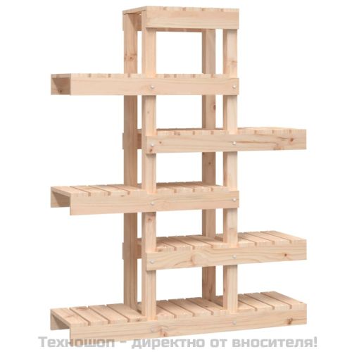 Поставка за цветя, 85x25x109,5 см, бор масив