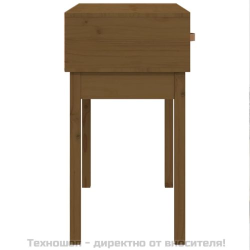 Конзолна маса, меденокафява, 76,5x40x75 см, борово дърво масив