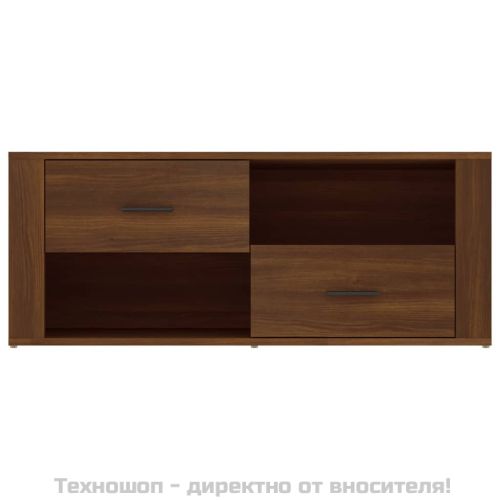 ТВ шкаф, кафяв дъб, 100x35x40 см, инженерно дърво