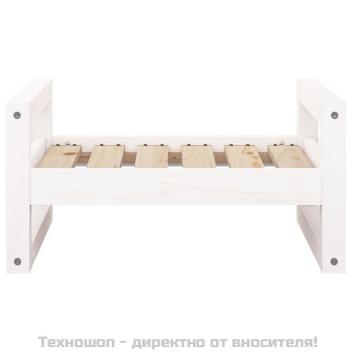 Кучешко легло, бяло, 55,5x45,5x28 см, борова дървесина масив
