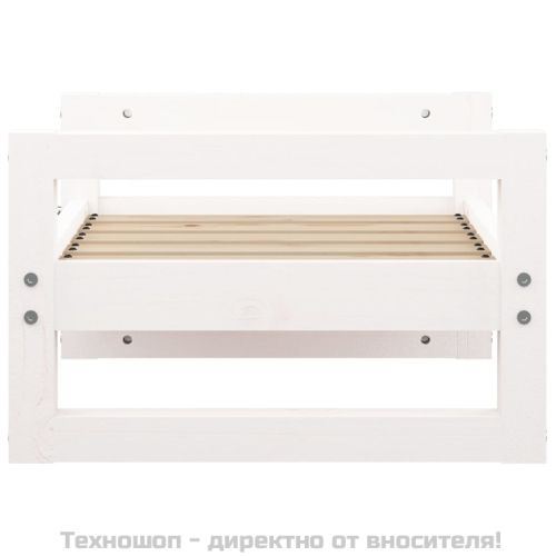 Кучешко легло, бяло, 55,5x45,5x28 см, борова дървесина масив