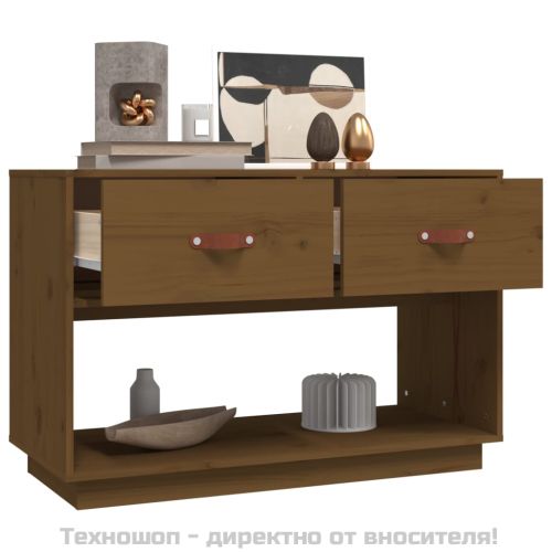 ТВ шкаф, меденокафяв, 90x40x60 см, бор масив