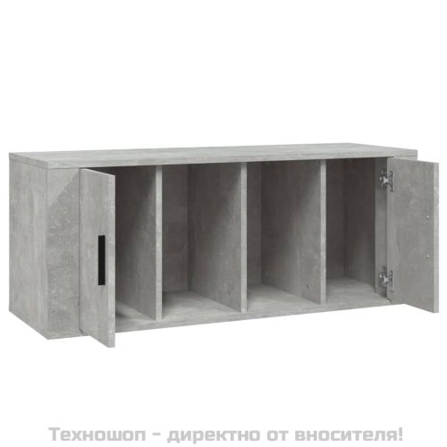 ТB шкаф, сив, 100x35x40 см, инженерно дърво