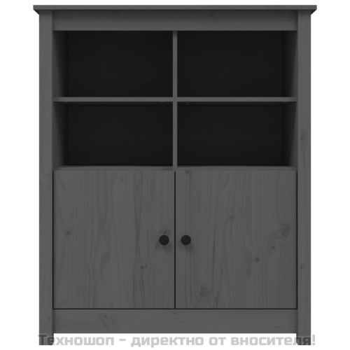 Сайдборд, сив, 83x41,5x100 см, бор масив