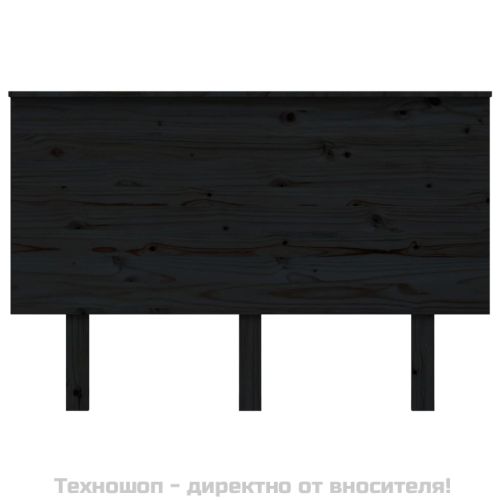 Горна табла за легло, черна, 124x6x82,5 см, бор масив