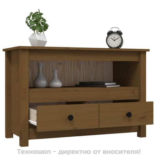 ТВ шкаф, меденокафяв, 79x35x52 см, бор масив