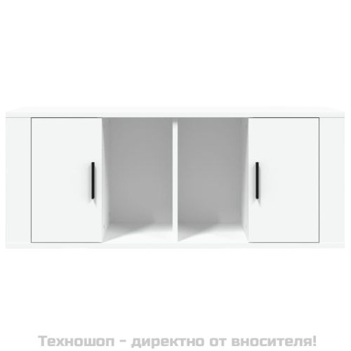 ТB шкаф, бял, 100x35x40 см, инженерно дърво