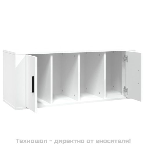 ТB шкаф, бял, 100x35x40 см, инженерно дърво