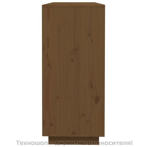 Сайдборд, меденокафяв, 110,5x35x80 см, бор масив