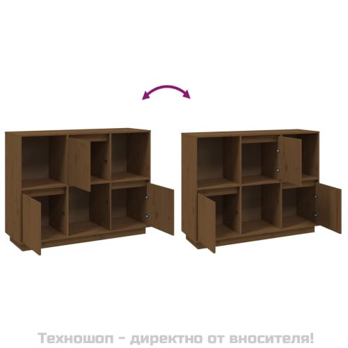 Сайдборд, меденокафяв, 110,5x35x80 см, бор масив