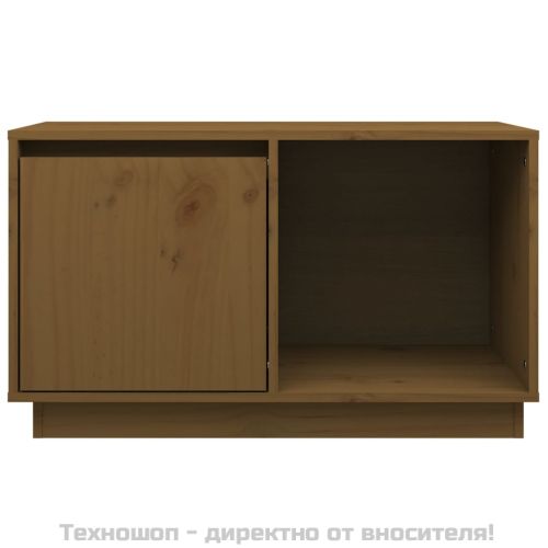 ТВ шкаф, меденокафяв, 74x35x44 см, бор масив