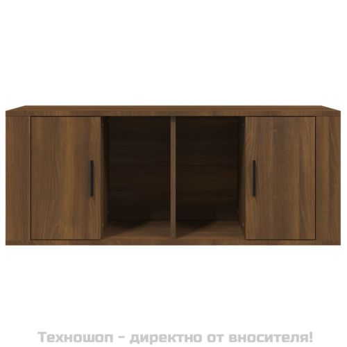 ТВ шкаф, кафяв дъб, 100x35x40 см, инженерно дърво