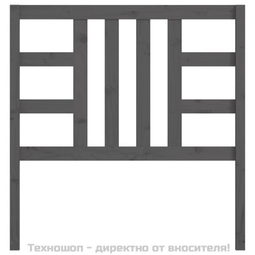 Горна табла за легло, сива, 106x4x100 см, бор масив