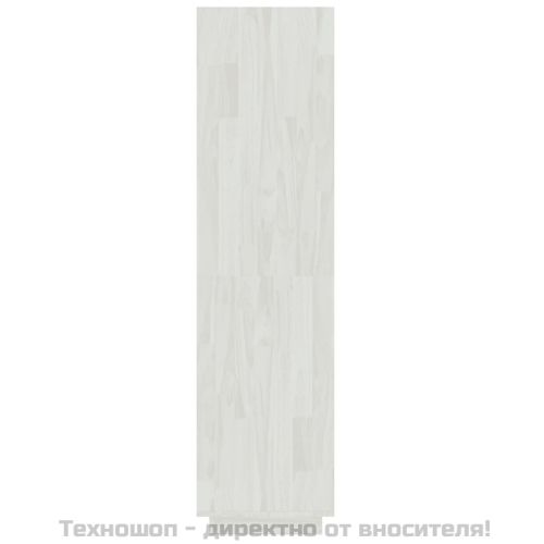Библиотека/разделител за стая, бяла, 40x35x135 см, бор масив