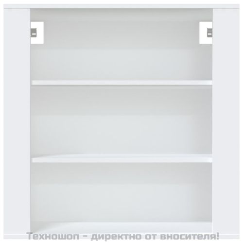 Стенен шкаф, бял, 80x33x80 см, инженерно дърво