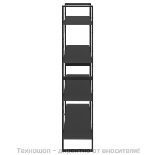 4-етажна библиотека, сива, 100x30x140 см, инженерно дърво
