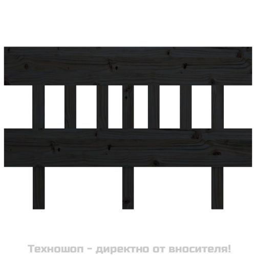 Горна табла за легло, черна, 163,5x3x81 см, бор масив