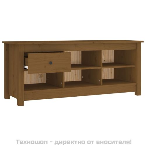 Шкаф за обувки меденокафяв 110x38x45,5 см борово дърво масив