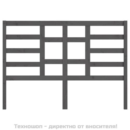 Горна табла за легло, сиво, 141x4x104 см, бор масив