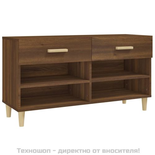 Шкаф за обувки, кафяв дъб, 102x35x55 см, инженерно дърво