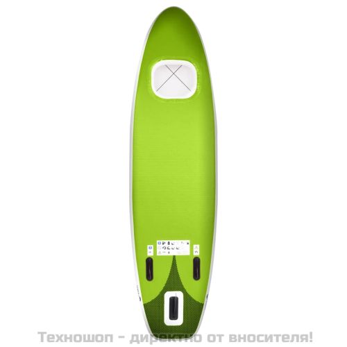 Комплект надуваем стендъп падълборд, зелен, 330x76x10 см
